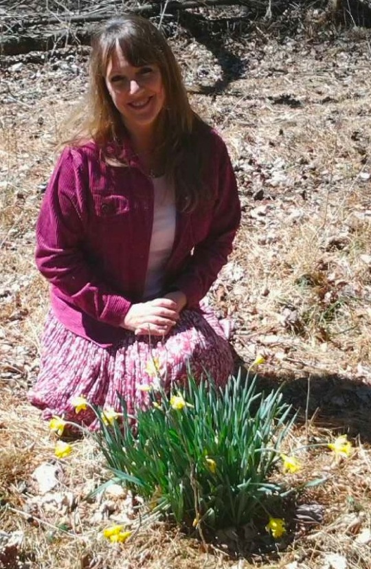 Me with a small portion of Mrs. Binkley's daffodils which still bloom on the property.