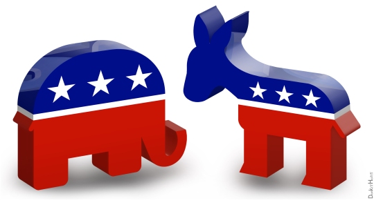 politics--elephant and donkey